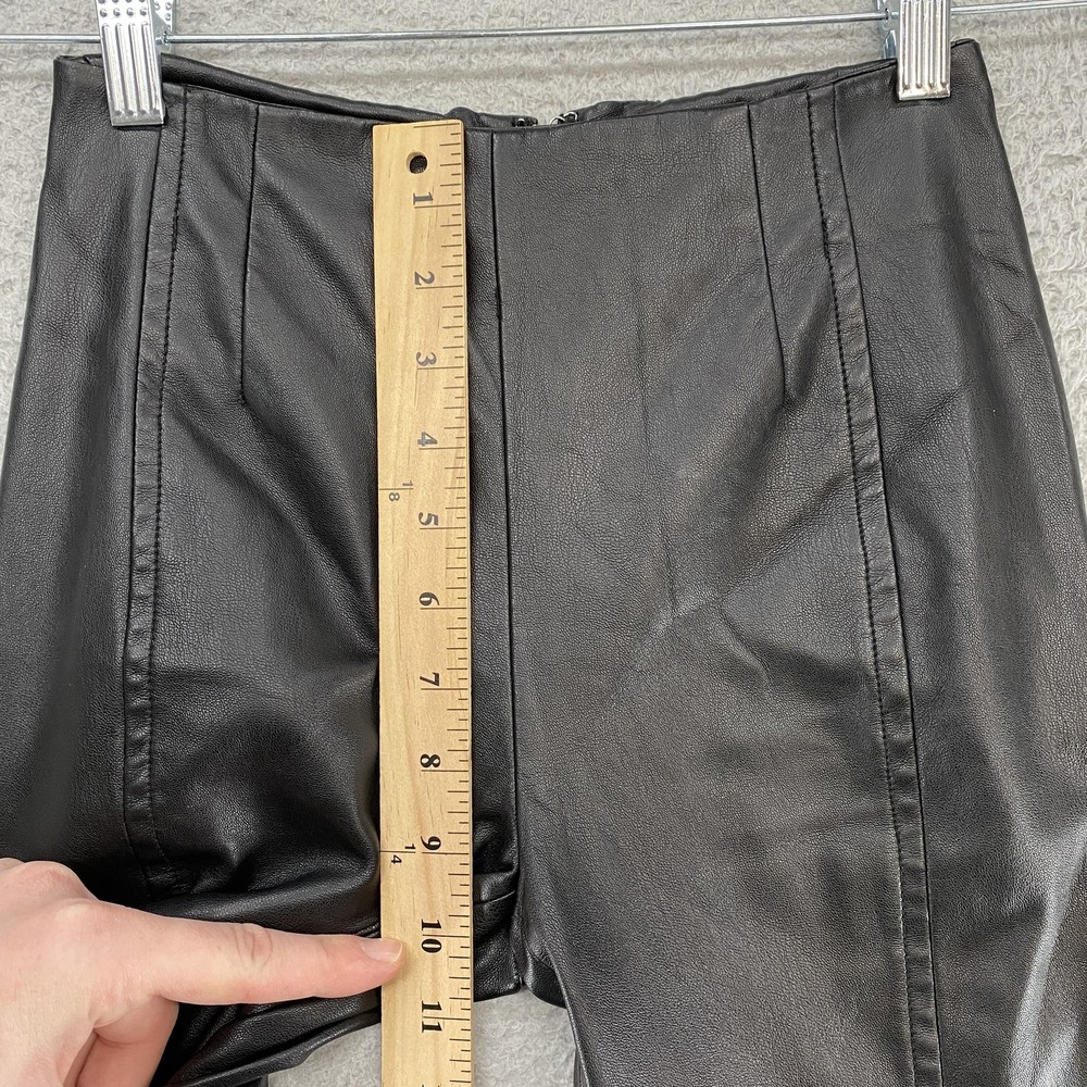 We‎ The Free Faux Leather Pants Womens 24 Bell Bottom Flare Front Slit High Rise - Picture 5 of 14